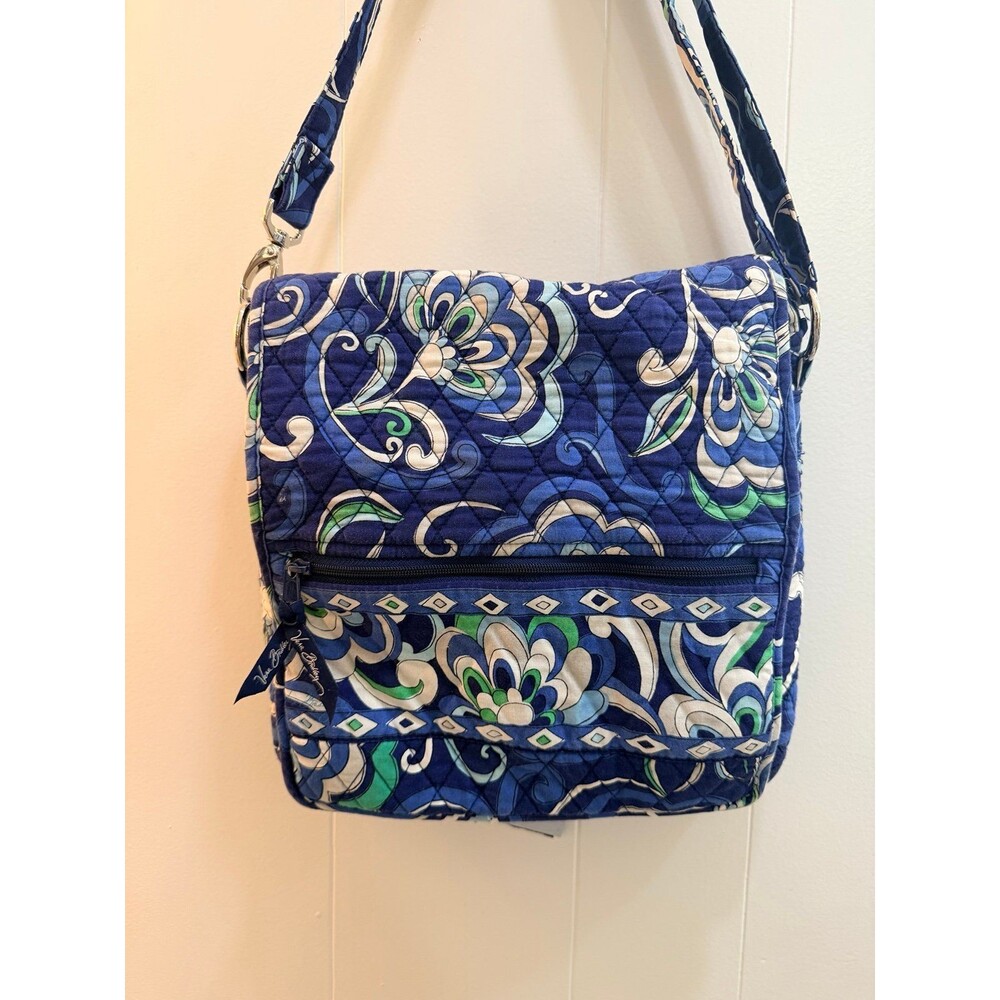 Vera Bradley Mediterranean Blue Messenger Crossbody Purse Bag